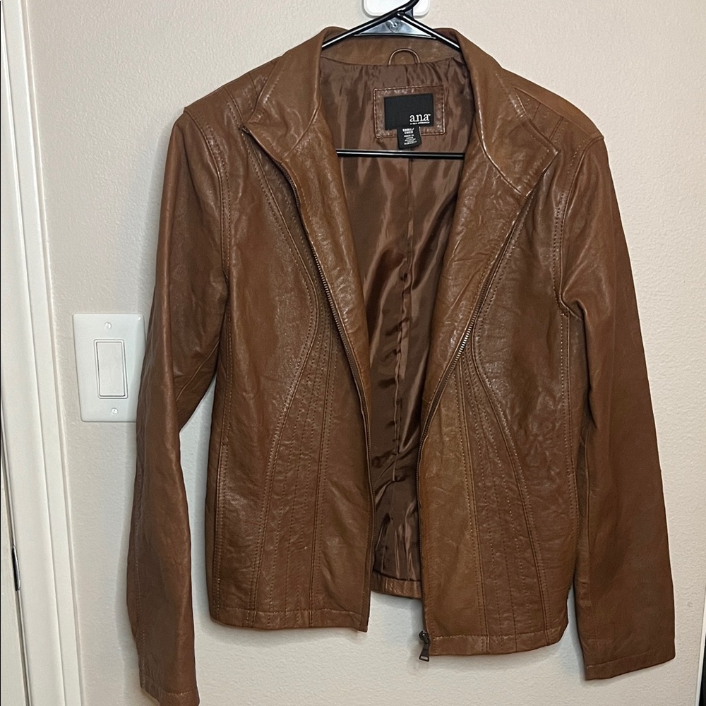 a.n.a Women's Brown Leather Jacket